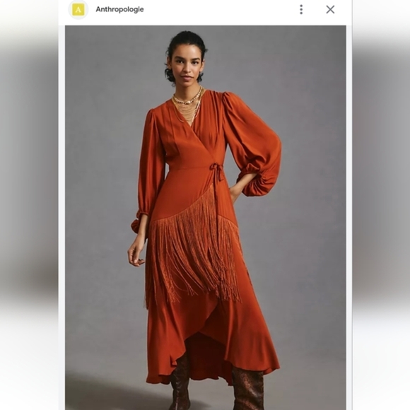 Anthropologie Dresses & Skirts - NWT Anthropologie Hutch Fringe Wrap Dress Size Medium Petite